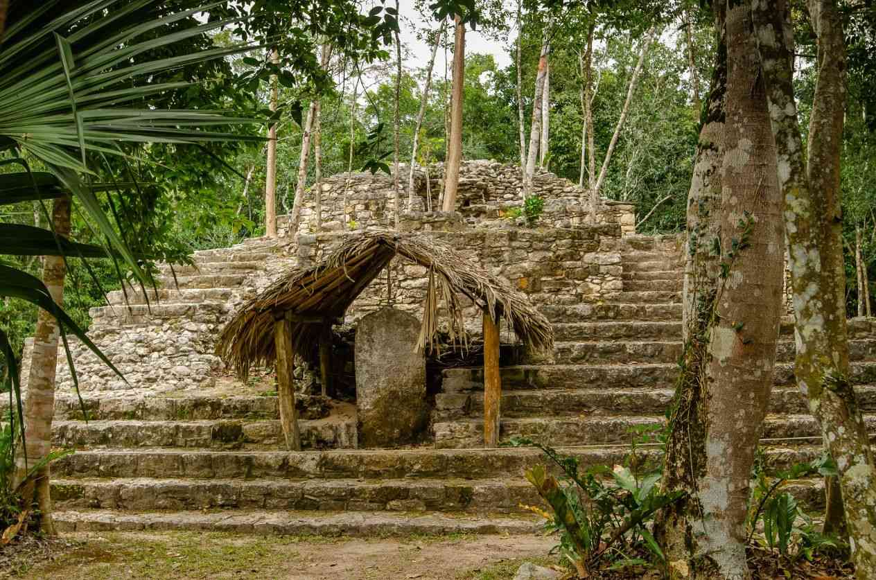Where is the Pyramid at the Coba Ruins?